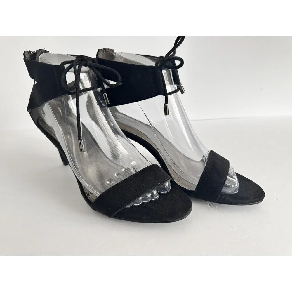 Coach and Four Women's Strappy Heel Ankle Sandals 7.5‎ Zip/Drawstrings Closure